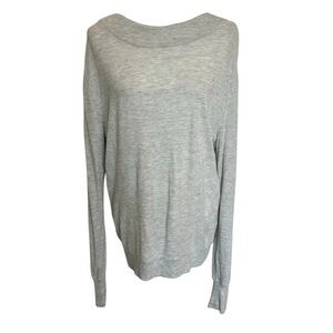 Athleta STUDIO BOATNECK SWEATSHIRT Size M Light Gray Heather